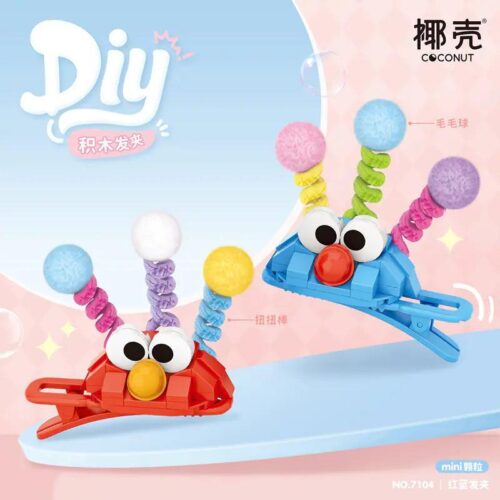 Kẹp Tóc Lắp Ghép Mini Coconut 7104 Sáng Tạo Ngộ Nghĩnh, Phụ kiện tóc sáng tạo cho bé gái 6 tuổi, Đồ chơi lắp ghép mini vui nhộn, Kẹp tóc DIY độc đáo, Kẹp tóc trang trí nhiều màu sắc