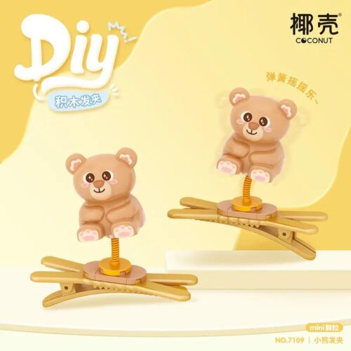 Kẹp Tóc Gấu Bông Lò Xo Coconut 7109 cho bé gái 3 tuổi, phụ kiện tóc đáng yêu với lò xo nhún nhảy vui nhộn, đồ trang trí tóc sáng tạo