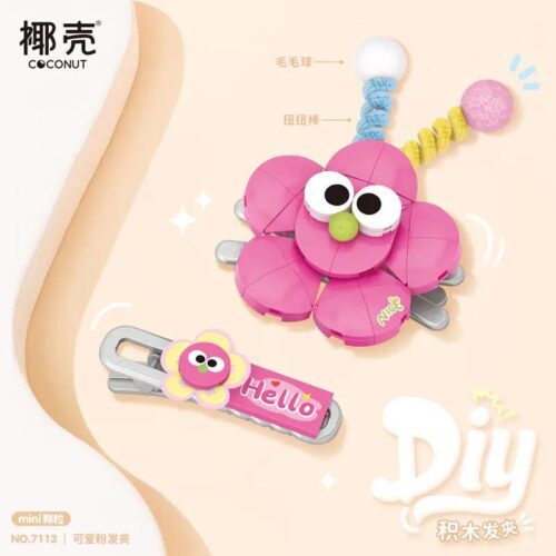 Coconut 7113 Kẹp Tóc Hoa Hồng Dễ Thương Bộ Lắp Ghép Sáng Tạo Ngộ Nghĩnh Cho Bé Gái 6 Tuổi