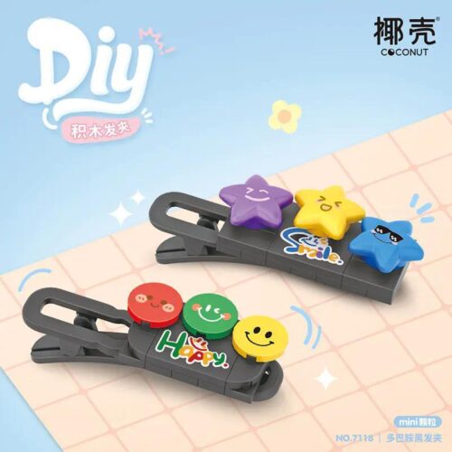 Bộ đồ chơi Coconut 7118 Kẹp Tóc Đính Hạt Dễ Thương cho bé gái 3 tuổi, Kẹp tóc hình ngôi sao, Kẹp tóc hình mặt cười, Kẹp tóc DIY sáng tạo, Màu sắc vui nhộn, Giá tốt