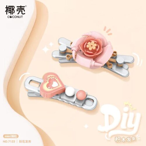 Coconut 7123 Kẹp Tóc Hoa Hồng Bộ Lắp Ghép DIY Trang Sức Tự Tạo Cho Bé Gái 6 Tuổi