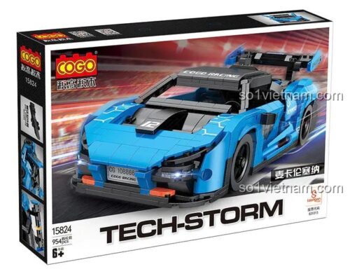 Hộp đồ chơi mô hình COGO 15824 McLaren Senna với 954 chi tiết, bộ lắp ráp siêu xe cho bé trai 6 tuổi, chất lượng cao