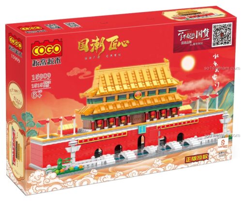 hộp bộ lắp ghép COGO 15909 Thiên An Môn, đồ chơi mô hình kiến trúc lịch sử cho bé trai 6 tuổi, giá rẻ