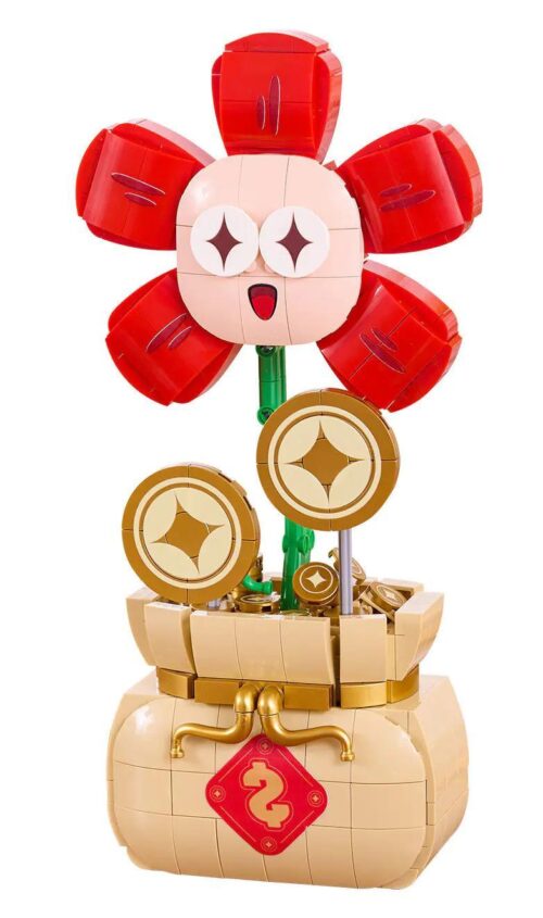 Hình ảnh chính diện của bộ lắp ghép Cây Hoa Tiền Tài CoolFun CQQ1007, một món đồ chơi trang trí độc đáo cho bé 6 tuổi, giá rẻ.