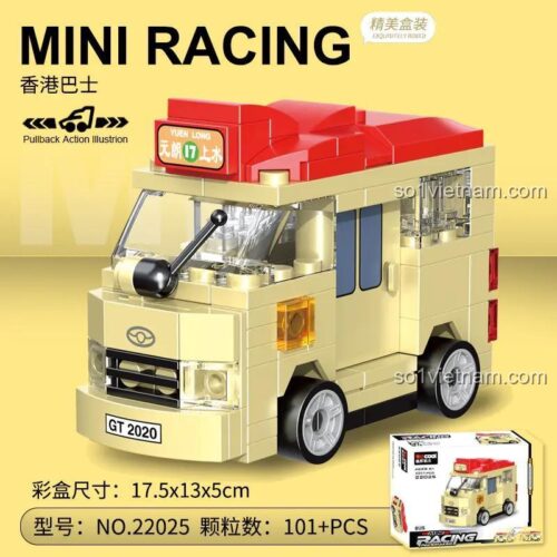 đồ chơi mô hình Mô hình Xe Buýt Hồng Kông DECOOL 22025, đồ chơi lắp ghép cho bé trai 6 tuổi, chất lượng cao