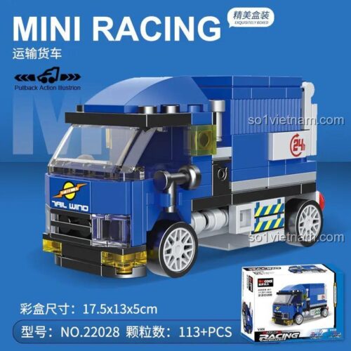 đồ chơi mô hình DECOOL 22028 Xe Tải Chạy Đà, chất lượng cao, kích thước nhỏ gọn cho bé trai 6 tuổi.