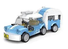 Bộ lắp ghép Xe Du Lịch Kéo Caravan DECOOL 22053 giá tốt, mô hình mini đáng yêu có động cơ kéo lùi cho bé trai 6 tuổi, ảnh hộp sản phẩm