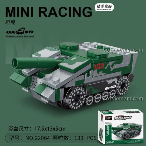 Hộp đồ chơi lắp ráp Decool 22064 Xe Tăng Đồ Chơi Quân Sự với 133 mảnh ghép, phù hợp bé trai 6 tuổi, giá rẻ