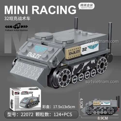 Bộ đồ chơi Decool 22072 Xe tăng chiến thuật Mini hồi lực, đồ chơi mô hình giá rẻ cho bé trai 6 tuổi, chất lượng cao.