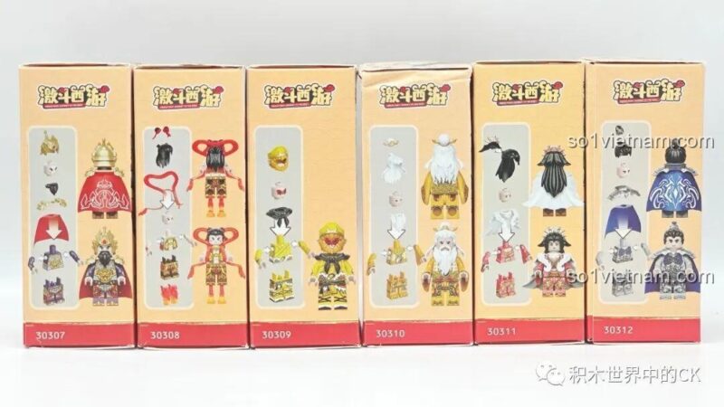 Bộ Lắp Ghép 6 Hộp Tây Du Ký, bao gồm Tôn Ngộ Không, 8 tuổi, con trai, hành trình Tây Du, nhân vật Tôn Ngộ Không chi tiết, màu sắc sống động