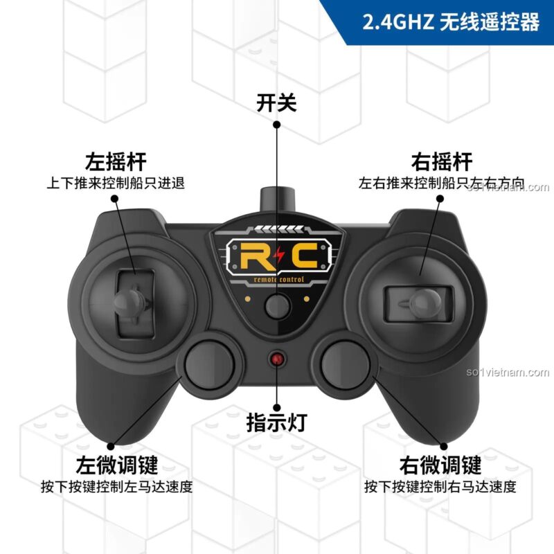 Điều khiển từ xa 2.4GHz cho tàu cứu hộ DIY V101, khoảng cách 50m, pin AA (không bao gồm), 145 mảnh, phù hợp cho bé trai 14 tuổi