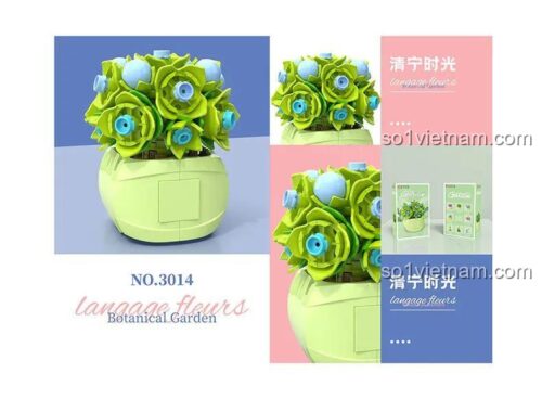 Mô hình cây mọng nước DK 3014, bộ xếp hình hoa để bàn, món quà sáng tạo cho con gái 8 tuổi.