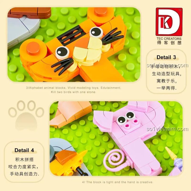 Chi tiết chất lượng của bộ xếp hình 5004: mô hình sống động, vừa học vừa chơi, các khối ghép khít và chắc chắn.