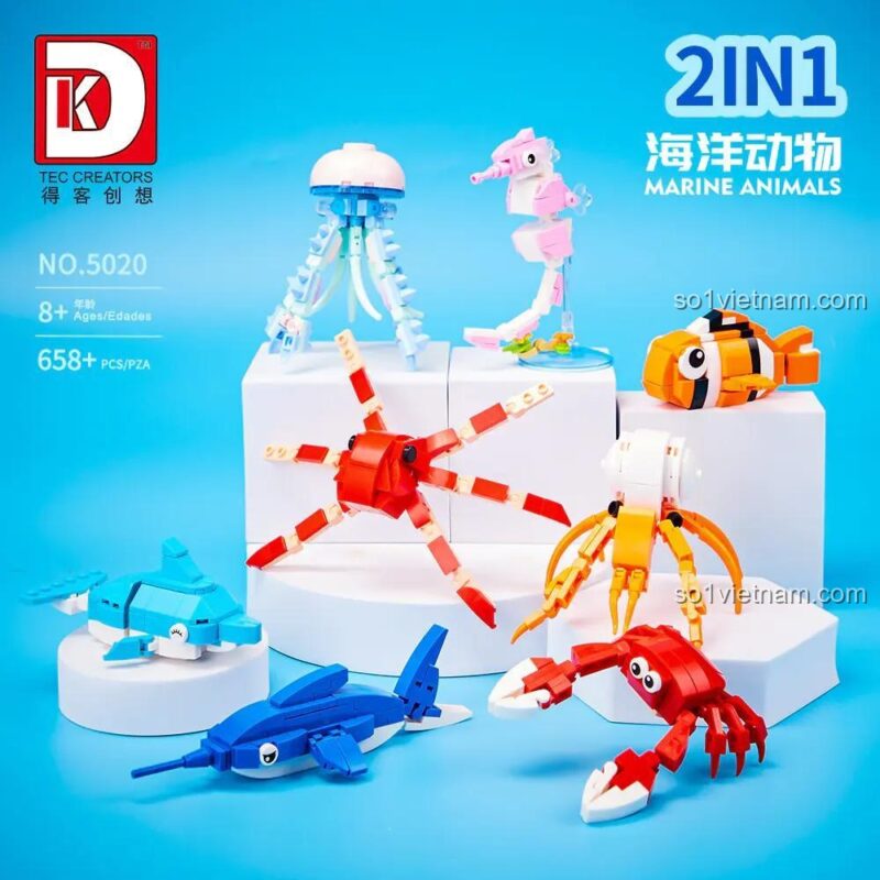 bộ lắp ghép Cá mập DK 5020 chi tiết tinh xảo cho bé trai bé gái
