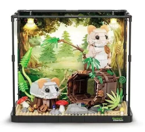 DK 7018 Lồng hamster sinh thái bộ lắp ghép mô hình khu rừng cây có đèn LED cho bé 8 tuổi