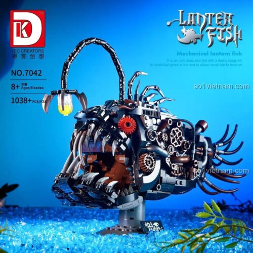 Mô hình hoàn chỉnh đồ chơi mô hình Cá Vảy Chân Steampunk DK 7042. Thiết kế chi tiết với bánh răng và đèn lồng.