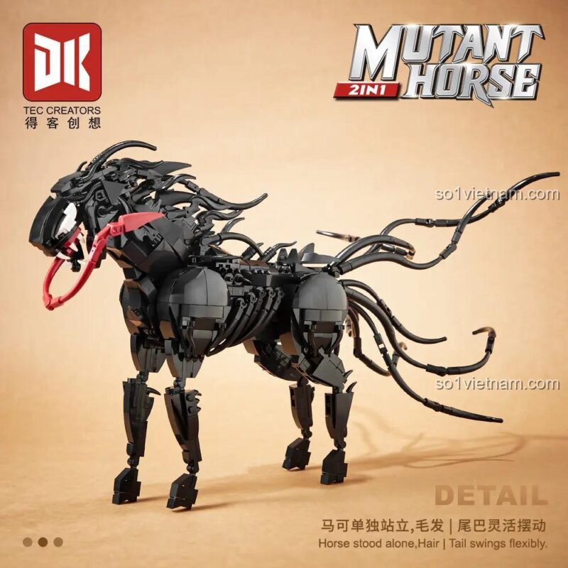 DK 7046 Ngựa Độc Dược chi tiết lắp ráp, sinh vật biến hình, tương thích LEGO®, cho bé 8 tuổi