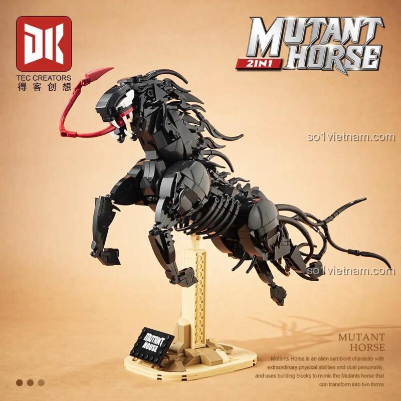 DK 7046 Ngựa Độc Dược kích thước mô hình, sinh vật biến hình, tương thích LEGO®, cho bé 8 tuổi