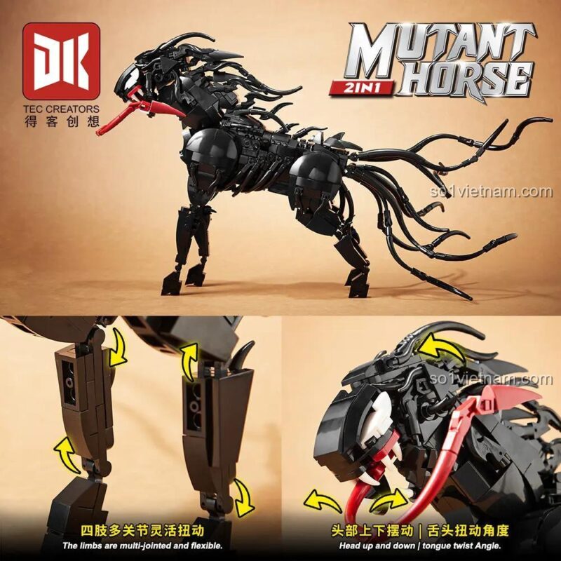 DK 7046 Ngựa Độc Dược mô hình thứ hai, sinh vật biến hình, tương thích LEGO®, cho bé 8 tuổi