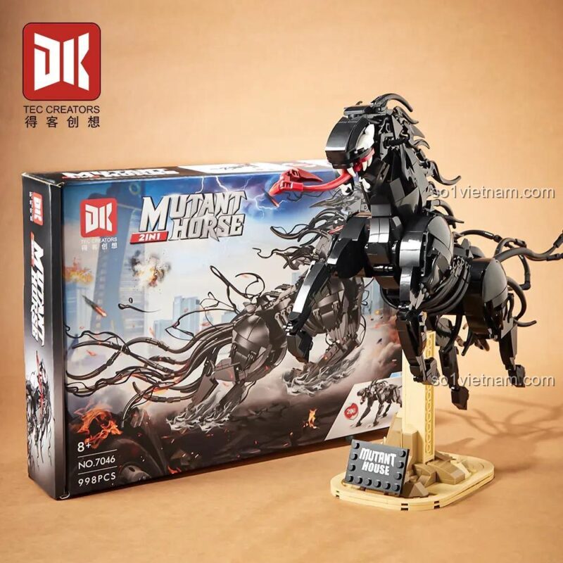 DK 7046 Ngựa Độc Dược mô hình và hộp, sinh vật biến hình, tương thích LEGO®, cho bé 8 tuổi