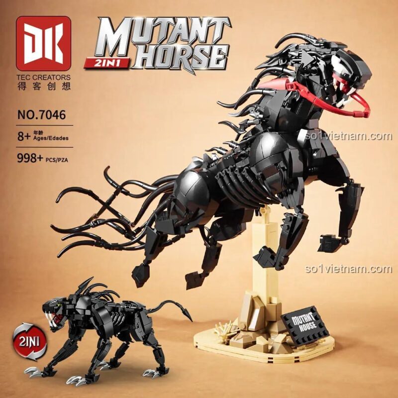 DK 7046 Ngựa Độc Dược mô hình xếp hình 2in1, sinh vật biến hình, tương thích LEGO®, cho bé 8 tuổi