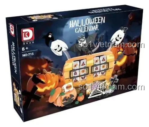Hộp bộ xếp hình Lịch Halloween DK 715, đồ chơi lắp ghép Mô hình Lịch Halloween, quà tặng Halloween cho bé 8 tuổi, giá rẻ.