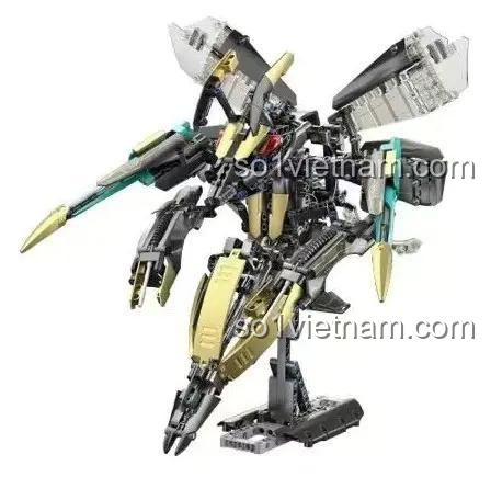 Robot chiến đấu Dream Master DG2007, đồ chơi lắp ghép cho bé trai 14 tuổi, biến hình từ siêu xe, màu đen vàng xanh lá