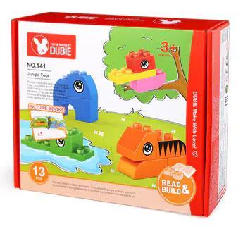 Hộp sản phẩm DUBIE 141 Chuyến Du Lịch Rừng Xanh với hình ảnh các con vật ngộ nghĩnh