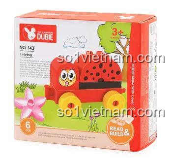 Hộp sản phẩm bộ đồ chơi lắp ráp hình bọ rùa DUBIE 143 cho bé 3 tuổi