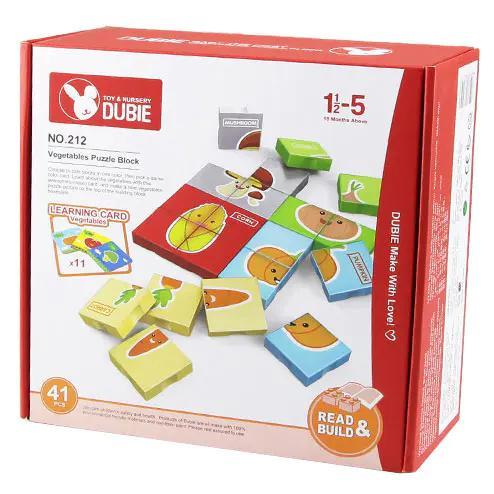 Hộp sản phẩm bộ đồ chơi xếp hình rau củ DUBIE 212