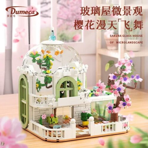 Dumeca D2011 Nhà Kính Hoa Anh Đào có đèn LED phát sáng, bộ lắp ghép cho bé gái 6 tuổi giá tốt.