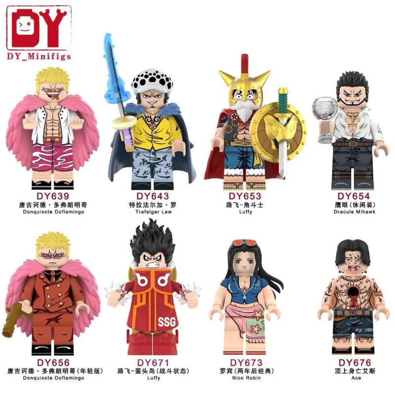 Bộ 8 Minifigure One Piece DY_Minifigs DY653 chất lượng cao, đồ chơi mô hình nhân vật One Piece cho bé trai bé gái 6 tuổi giá tốt.