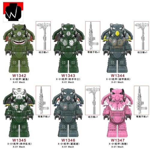 DY_Minifigs W1344 X-01 Mech Kỵ binh bọc thép Fallout, bộ đồ chơi lắp ghép figure cho bé trai 8 tuổi, chất lượng cao giá tốt