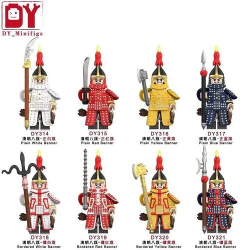 Minifigure Binh Lính Bát Kỳ Thanh Triều Xanh Lam DY317 của DY_Minifigs, trang phục Bát Kỳ Xanh Lam, đồ chơi giáo dục cho bé trai 6 tuổi, giá tốt