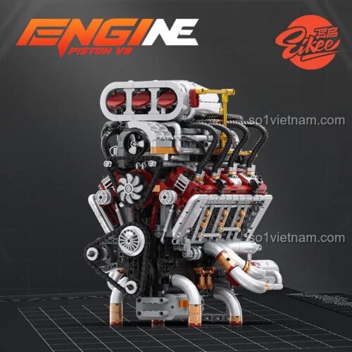 Đồ chơi mô hình EIKEE Y15001 Động cơ V8, hộp sản phẩm, 2347 chi tiết, kiệt tác kỹ thuật cho con trai 14 tuổi