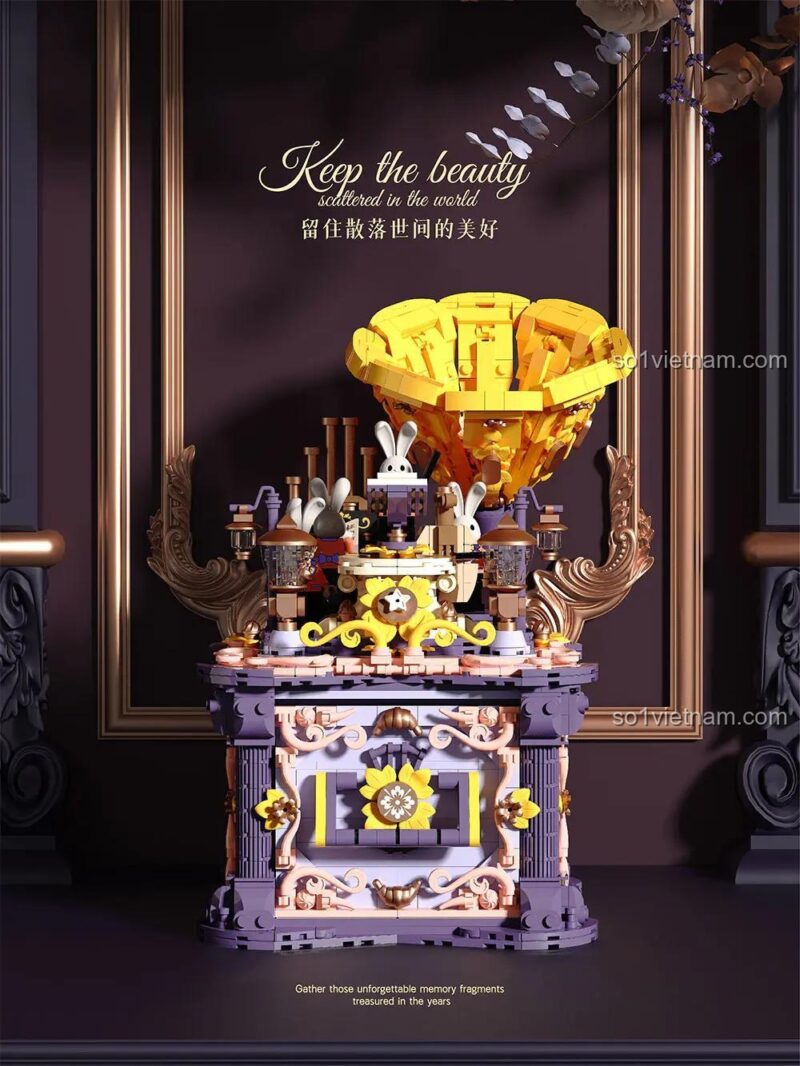 Bộ Lắp Ghép Hộp Nhạc EMUE EM0001 "Âm Thanh Diệu Kỳ" - Mô hình hộp nhạc với phong cách Baroque, 1617 mảnh ghép, đồ chơi sáng tạo cho bé gái 6 tuổi