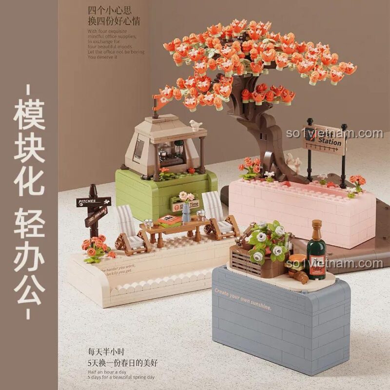 Mô hình EMUE EM0006 Lucky Arrive "Xuân Phong Đắc Ý" - Mô hình trang trí bàn làm việc, đồ chơi lắp ghép cho bé