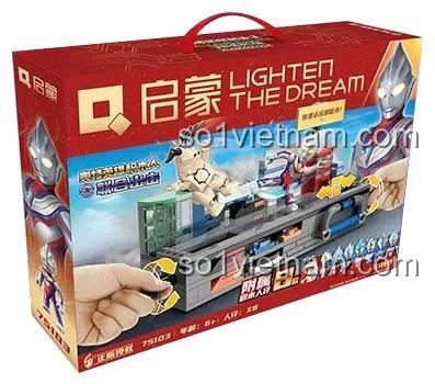 Hộp bộ lắp ghép ENLIGHTEN 75103 Ultraman Đại Chiến, đồ chơi xếp hình Siêu nhân Ultraman chất lượng cao, cơ chế chiến đấu tương tác