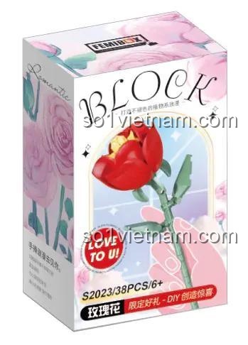 Hộp sản phẩm bộ lắp ghép hoa hồng đỏ Femibox S2023
