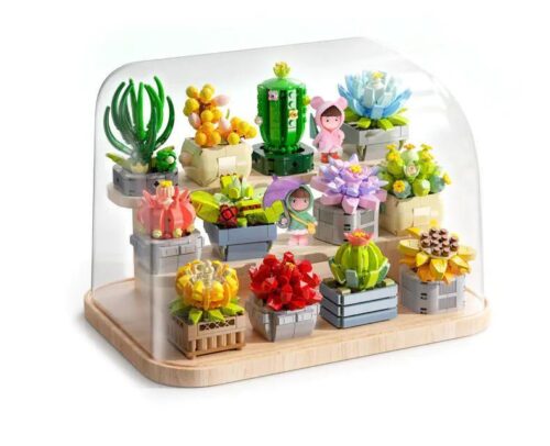 bộ lắp ghép Cây Mọng Nước Femibox S2228, mô hình trưng bày 12 mẫu cây cảnh mini, đồ chơi xếp hình cho con gái 6 tuổi, giá tốt