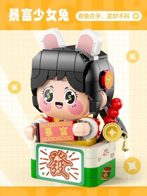 bộ lắp ghép Thỏ Phát Tài Femibox S2229 đáng yêu, mô hình Thỏ cô gái giàu có cho bé gái 8 tuổi, đồ chơi lắp ráp giá tốt