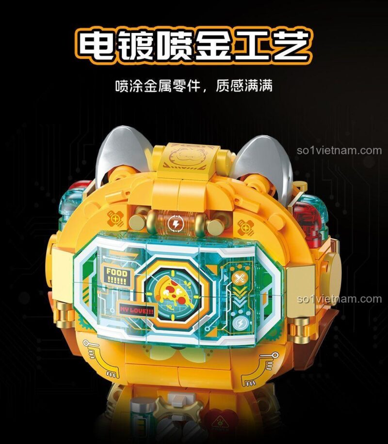 Chi tiết phần đuôi mô hình Garfield cơ khí nhỏ, đồ chơi lắp ráp Femibox S44077 cho bé 8 tuổi