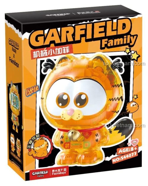 Hộp sản phẩm đồ chơi lắp ráp Femibox S44077 Gia Đình Garfield: Cơ Khí Garfield Nhỏ, mã số S44077, cho bé 8 tuổi