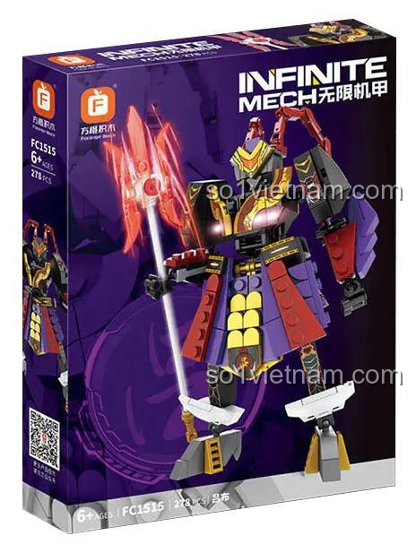 Hộp đựng Cơ Giáp Lữ Bố Tây Du Forange FC1515, bộ lắp ghép robot Lữ Bố Tam Quốc, đồ chơi mô hình cho bé trai 6 tuổi, 278 mảnh ghép