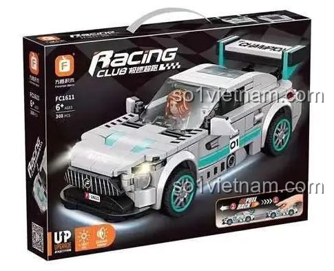 Hộp sản phẩm bộ lắp ghép siêu xe đua Racing Club Forange FC1611, 308 mảnh, 6+ tuổi, có đèn LED và âm thanh