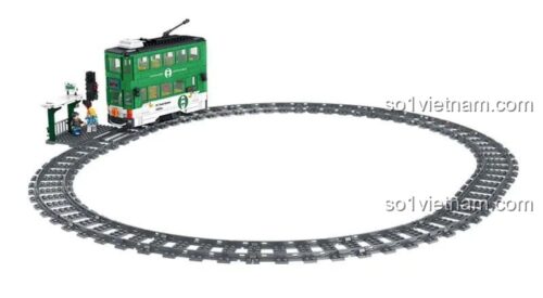 Toàn cảnh bộ lắp ghép xe điện Hong Kong Forange FC1702 chạy trên đường ray dài 2.5m, có động cơ, phù hợp cho bé 6 tuổi