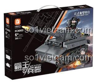 Hộp đựng bộ lắp ghép xe tăng Tiger Heavy Tank FC4003 của Forange, có hình ảnh mô hình, 385 mảnh, độ tuổi 6+
