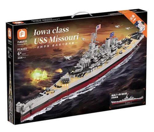 Forange FC4203 Thiết giáp hạm USS Missouri lớp Iowa bộ đồ chơi mô hình lắp ghép 2228 mảnh cho bé 6 tuổi