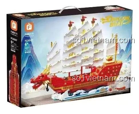 Hộp bộ lắp ghép Forange FC6007 Thuyền Rồng Tụ Phúc, đồ chơi mô hình 2207 mảnh ghép, giá tiết kiệm