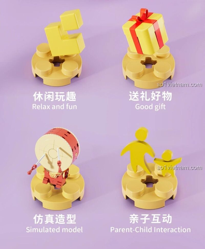 Bộ lắp ghép nhạc cụ Trung Hoa Forange FC8134, các tính năng nổi bật: thư giãn, quà tặng ý nghĩa, mô hình chân thực, tương tác cha mẹ con cái, đồ chơi sáng tạo